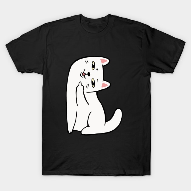 Middle Finger Cat T-Shirt by Art of Aga